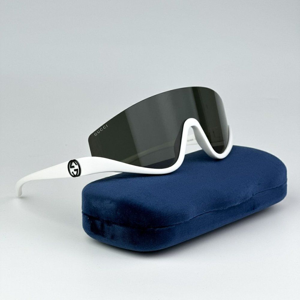 NEW Gucci GG1650S 007 White Grey Unisex Shield Mask Sunglasses GG 1650S